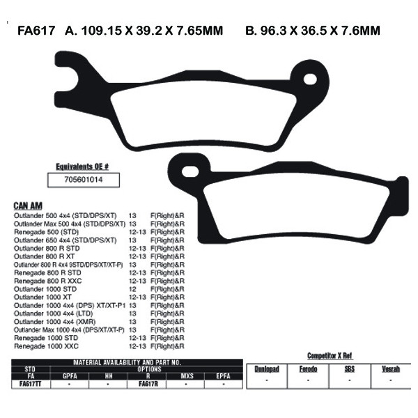 EBC EBC Brake Pads FA617TT